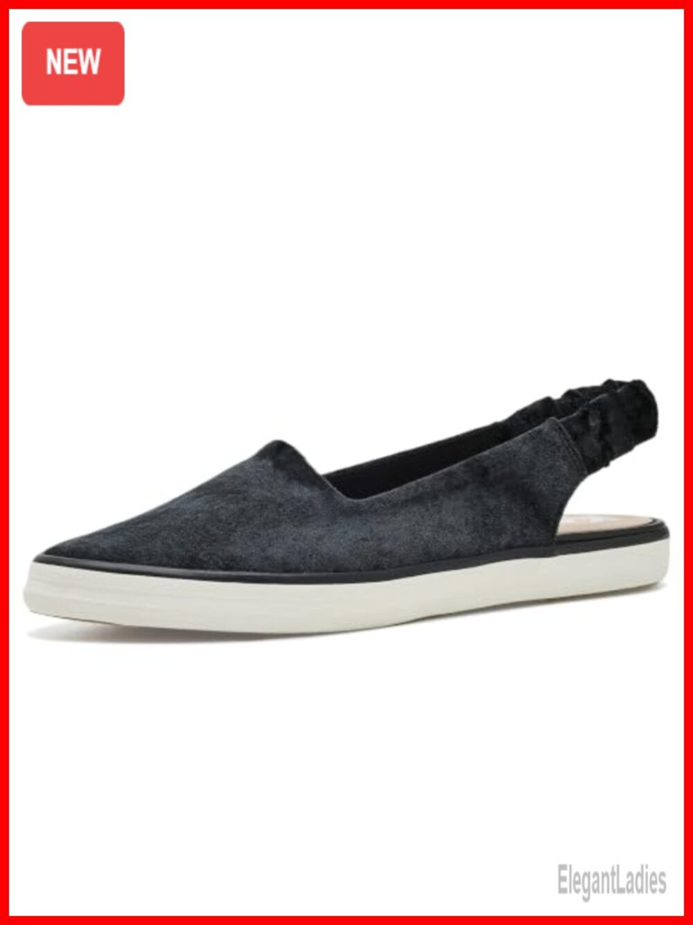 Keds Point Slingback Sneakers with Velvet Upper and Slingback Strap